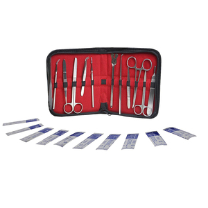 Custom Made 11-Piece Stainless Steel Surgical <b>Kits</b> Scalpel Tweezers Forceps Tools Sets Leather Case for Medical Students <b>Suture</b> - Product Image 2