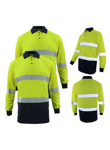 Polo ligero personalizable de alta calidad para hombre, secado rápido, transpirable, con rayas reflectantes, la mejor ropa de trabajo - Product Image 3