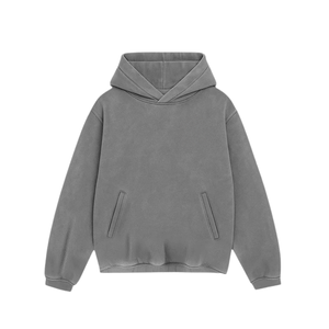 Sweat à capuche zippé unisexe gris foncé délavé à l'acide Streetwear vintage en coton épais et chaud d'hiver avec logo personnalisé - Product Image 6