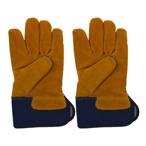 Gréeur naturel Gants de sécurité en cuir à paume unique Gants de construction de protection ignifuges avec fonction anti-coupure - Product Image 4