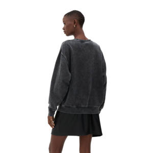 Sudadera de lana con cuello redondo para mujer de marca personalizada al por mayor-Color sólido Opciones de logotipo personalizado Tela ecológica Servicio OEM - Product Image 4