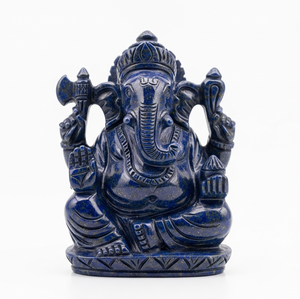 Estatua de Ganesha hecha a mano estatuilla lapislázuli cristal cuarzo Chakra curación piedra semipreciosa artesanía tallada - Product Image 2