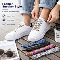 Lacets plats personnalisés imprimés en gros, logo par sublimation, lacets de chaussures en polyester, usine OEM Mingjia
