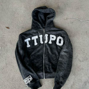 Fabricante personalizado 500 Gsm Sudadera con capucha de peso pesado grueso desgastado recortado parche bordado hombres ácido lavado Streetwear Sudadera con capucha - Product Image 6