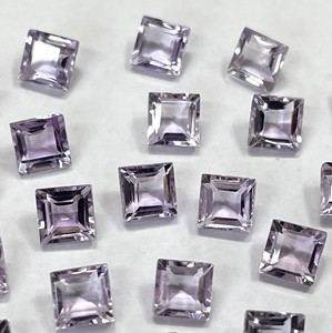 Améthyste rose naturelle coupe carrée 4mm à facettes-améthyste rose lâche à facettes de qualité supérieure - Product Image 5