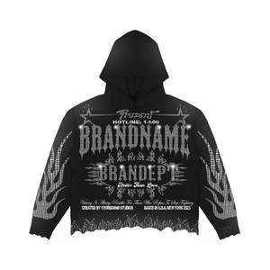 Survêtement Kivotech design personnalisé à paillettes et strass très vendu pantalons de survêtement évasés Streetwear survêtements - Product Image 2