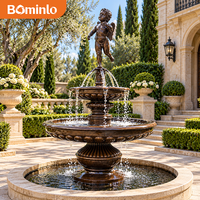 Fontaine à étages de luxe en bronze coulé, statue de Cupidon, élément aquatique classique en métal pour hôtel, parc, jardin, aménagement paysager
