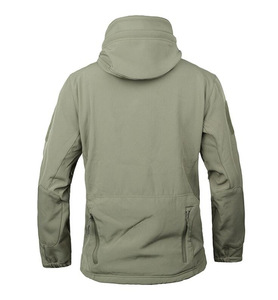 แจ็กเก็ตผู้ชายสีดำสำหรับล่าสัตว์กลางแจ้งเสื้อแจ็คเก็ตผ้านิ่มยุทธวิธีกันน้ำ - Product Image 6