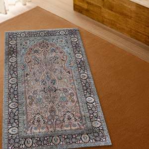 Tapis au design vintage, tapis verts, tapis imprimés, tapis à motifs vintage, tapis à poils doux - Product Image 4