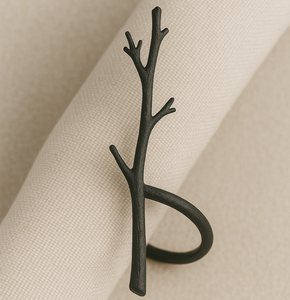 Servilletero de metal con silueta de árbol negro, diseño de naturaleza hecho a mano, soporte rústico moderno para cena elegante, decoración, bodas, vacaciones - Product Image 4