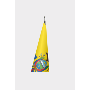 Bandera Oficial de Ecuador para Interiores, 3x5 pies, Impresión Digital, Asta de Aluminio y Fibra de Vidrio, Bandera de Mano, Material de Poliéster y Seda - Product Image 3