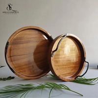 Plateau de service moderne en bois naturel pour hôtels, cafés, maisons, Diwali, Ramadan, mariages - Prix d'exportation depuis l'Inde