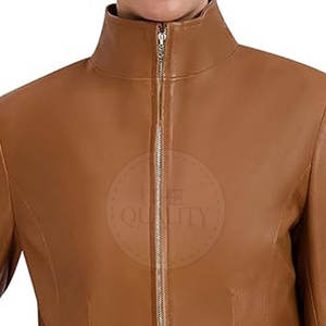 Diseña Tu Propia Chaqueta de Cuero de Alta Calidad para Mujer de Invierno, Transpirable, de Manga Larga y Personalizable - Product Image 5