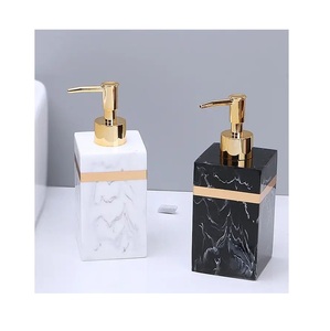 Distributeur de savon en marbre pour salle de bain moderne Pompe à savon à main en marbre blanc de luxe Distributeur de lotion et de savon en marbre minimaliste - Product Image 4
