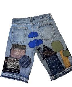 Ropa Urbana de Fábrica para Verano, Pantalones Acampanados y Shorts de Mezclilla Vintage, Desgastados y con Costuras para Hombre - Product Image 3