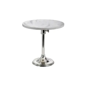 Soporte de pastel de forma redonda de mármol y metal Soporte de pastel de comida y pastelería de metal de gran tamaño de Gran calidad de la India - Product Image 1