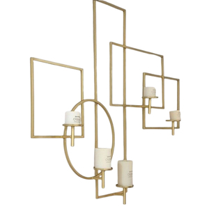 Aluminum Metal Concrete Unique Candle Jar Irregular Shape Gold Plated Fancy Style Luxury Hotel <b>Lighting</b> Decor Wall Scones - Product Image 1