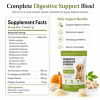 Formule vétérinaire : Poudre probiotique pour chien, prébiotiques, postbiotiques, riche en protéines, sans céréales, pour la santé intestinale et un soin digestif doux