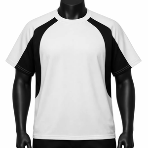 Men's White <b>Black</b> Short Sleeve O-Neck Oversized Fit Eco-Friendly Sporty <b>T</b>-<b>Shirt</b> Quick Dry Knitted 100% Cotton Casual Style Blank - Product Image 1
