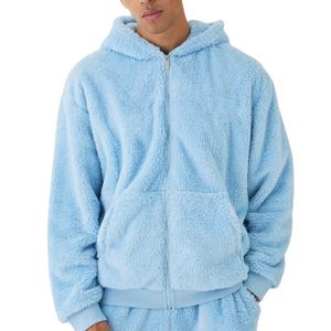 Sudaderas con capucha extragrandes de algodón de alta calidad con cremallera completa, tipo toalla gruesa, personalizables, unisex, con hombros caídos - Product Image 1
