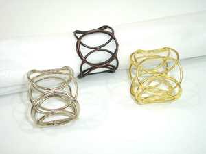 แหวนรองผ้าเช็ดปากเหล็กโบราณ แหวนรองผ้าเช็ดปากงานแต่งงาน แหวนรองผ้าเช็ดปากลวดเงิน สำหรับเทศกาล ตกแต่งบนโต๊ะอาหาร ดีไซน์เนอร์ - Product Image 5