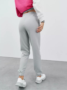 Sweat à capuche à motif uni pour femmes et survêtement de jogging pull avec logo personnalisé ensemble de vêtements de sport longueur à la cheville - Product Image 5