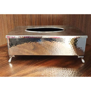 Hot Selling Home Hotel Decorative Napkin <b>Holder</b> Prime Quality <b>Hammered</b> Silver Metal Tissue Napkin Table for Napkin Accessories - Product Image 1