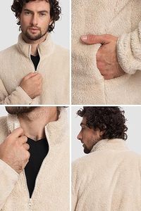 Encuentra un icono similar Ropa de invierno Sherpa Chaqueta de lana Hombres Chaqueta larga de invierno Micro Polar Fleece Chaqueta de hombre Microfleece Hombres Chaquetas Hombres - Product Image 3