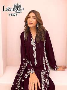 Women's <b>Indian</b> Pakistani Handwork Kurti Pant Suit with Dupatta Dress <b>Fabric</b> Available at Factory Price Trusted Supplier - Product Image 2