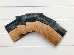 Beauté de la nature: sous-verres uniques en bois et résine époxy Élégance rustique: sous-verres en résine époxy en bois fabriqués à la main - Product Image 5