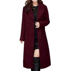 Manteau mi-long d'hiver en laine mélangée pour femmes, camel, veste à double boutonnage et revers, manteau d'extérieur d'hiver mi-long pour femmes personnalisé - Product Image 1