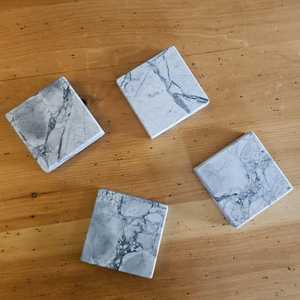 Sous-verres en marbre gris d'Alaska, luxe, usage intérieur, villa, imperméable, écologique, design moderne, fabrication américaine - Product Image 2