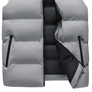 Vente chaude personnalisé doudoune hommes hiver en plein air sans manches bouffantes vestes unisexe surdimensionné fermeture éclair à capuche tenue décontracté - Product Image 2