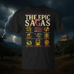 T-shirt Vintage Epic Saga Ithaca Odysseus Musical Wisdom Thunder, Abbigliamento Promozionale Premium - Product Image 3
