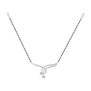 Colgante Mangalsutra de Plata de Ley Chapado en Oro, Cadena Ajustable de 43.0 cm, Peso de 6.0 g, Piedras de Circonita Cúbica, Joyería Fina - Product Image 1