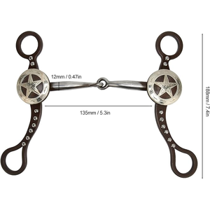 Broca de puerto de cadena occidental al por mayor, broca de caballo de cadena de vástago de acero inoxidable, broca de tachuela occidental de acabado antiguo para entrenamiento y equitación - Product Image 3