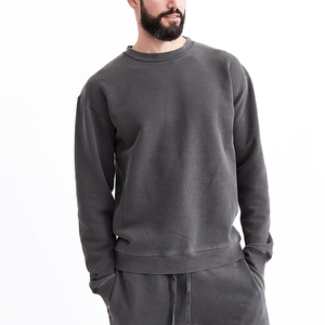 APPAREL ARENA Conjunto Deportivo de Invierno para Hombre, Color Gris Oscuro, 100% Algodón, Sudadera de Cuello Redondo, Pantalones con Cordón, Color Sólido, Secado Rápido - Product Image 2