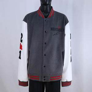 Veste universitaire personnalisée avec logo, manches en cuir, patch brodé, veste de baseball universitaire pour hommes, veste universitaire pour Unidex - Product Image 1