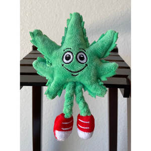 PAW:20 Lil' MJ, le jouet pour chat en forme de feuille de cannabis, mignon, en peluche, parodie de feuille de cannabis, avec herbe à chat et fonction de décoration d'étagère - Product Image 5