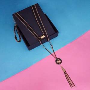 Urthn 2 tono plateado declaración collar moda poder collares 1106825 - Product Image 1