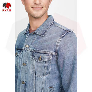 Veste en jean pour homme pour toutes les saisons, couleur bleu classique, coupe régulière confortable - Product Image 2