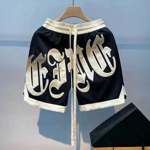 กางเกงขาสั้นตาข่ายสำหรับผู้ชายกางเกงบาสเก็ตบอลขนาดใหญ่พิเศษปักลายกีฬาใส่วิ่งในยิมโลโก้ตามสั่ง - Product Image 5