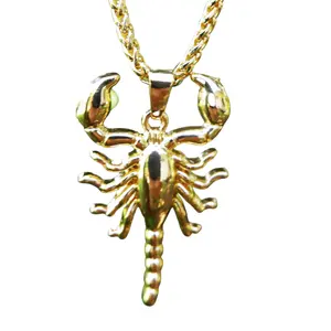 Herren Gold Skorpion Halskette, Edelstahl-22 Zoll