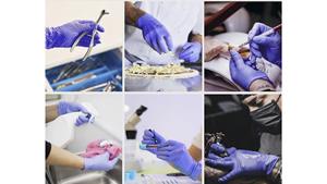 3,5 Mil Ultra Stretch Ice Blue Guantes sin polvo de nitrilo desechables para laboratorio Cocina Jardín Limpieza Uso de seguridad - Product Image 5