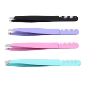 Juego de pinzas profesionales para cejas de acero inoxidable, pinzas de extensión de pestañas sostenibles - Product Image 4