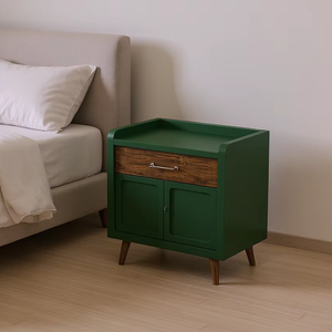 Armoire de chevet de haute qualité au design minimaliste en bois de teck véritable pour meubles de maison, meubles de chambre d'appartement - Product Image 1