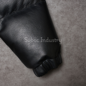 Chaqueta acolchada de cuero negro para hombre de grano superior genuino Napa cuero ecológico nuevo estilo acolchado Parka chaqueta acolchada de cuero - Product Image 4