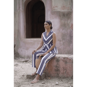 Chevron Stripes <b>Women's</b> <b>2</b>-<b>Piece</b> Shorts Set Casual Spring Summer Matching <b>Outfit</b> - Product Image 5
