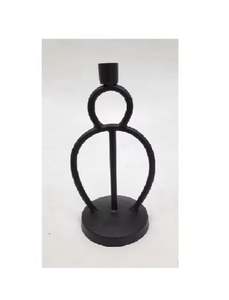 Venta caliente personalizado mate negro acabado hierro vela soporte hecho a mano hogar decorativo Navidad y Acción de Gracias portavelas - Product Image 5