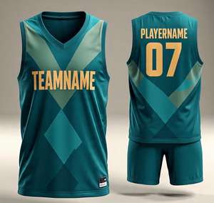 Ensembles d'uniformes d'entraînement de basketball pour hommes sur mesure en gros, respirants, antibactériens, séchage rapide, 100% polyester, couleurs personnalisées - Product Image 4